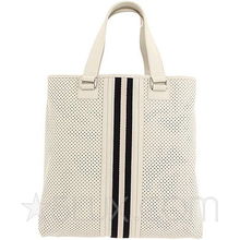 bally百利 灰白色tailin穿孔條紋帶手提包